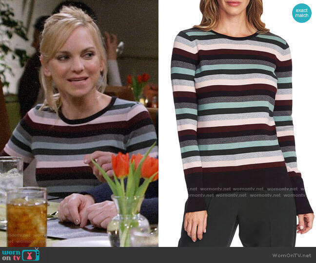 Vince Camuto Striped Sweater worn by Christy Plunkett (Anna Faris) on Mom