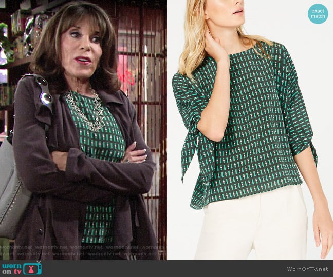 Weekend Max Mara Adone Top worn by Esther Valentine (Kate Linder) on The Young and the Restless