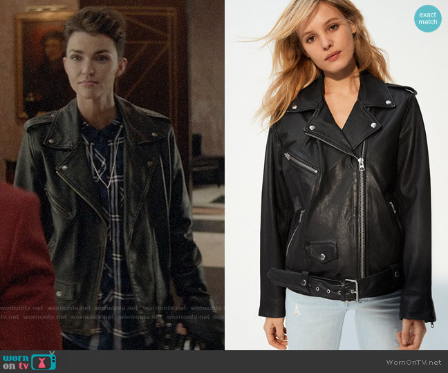 Wilfred Free Lennon Biker Jacket Relaxed worn by Kate Kane (Ruby Rose) on Batwoman