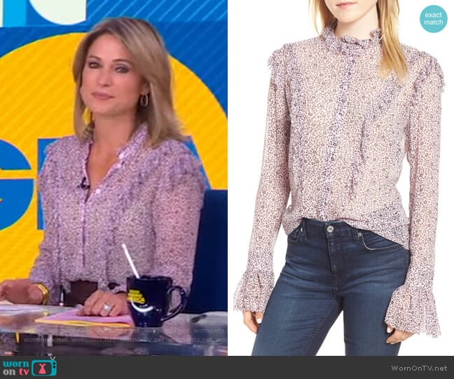 Tweet Ruffle Blouse by Zadig & Voltaire worn by Amy Robach on Good Morning America