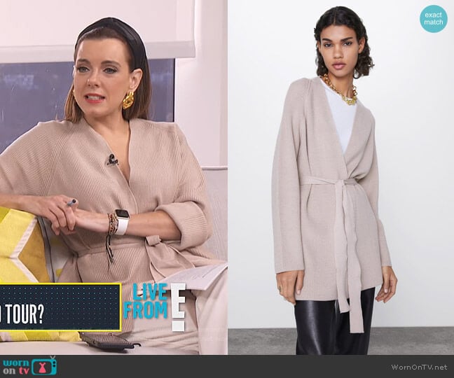 Cardigan with Belt by Zara worn by Melanie Bromley on E! News