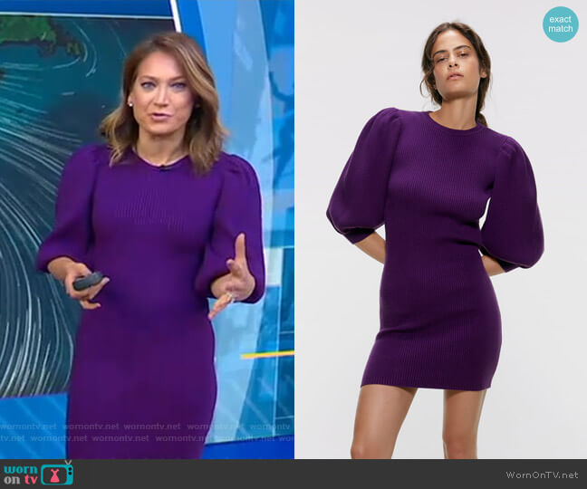 Puffy Sleeved Dress by Zara worn by Ginger Zee on Good Morning America