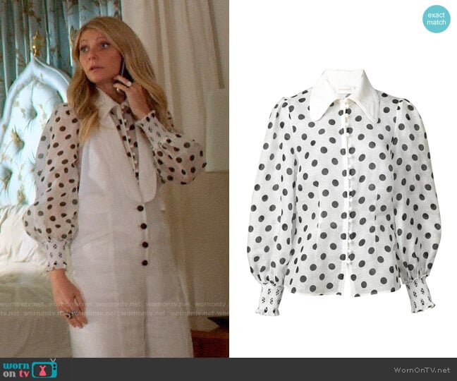 Zimmermann Polka Dot Blouse worn by Georgina Hobart (Gwyneth Paltrow) on The Politician