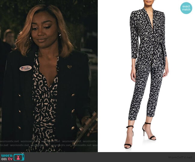 Kieran Leopard Jumpsuit by A.L.C. worn by Daisy Grant (Patina Miller) on Madam Secretary