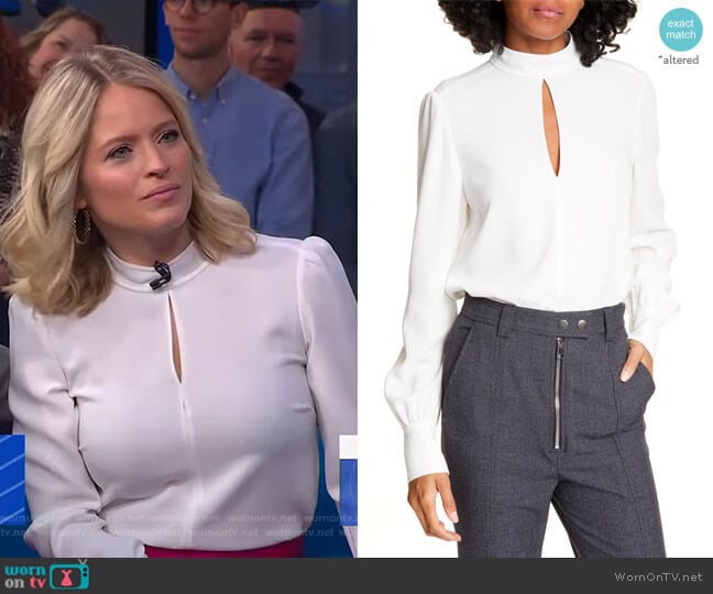 Marina Blouse by A.L.C. worn by Sara Haines on Good Morning America