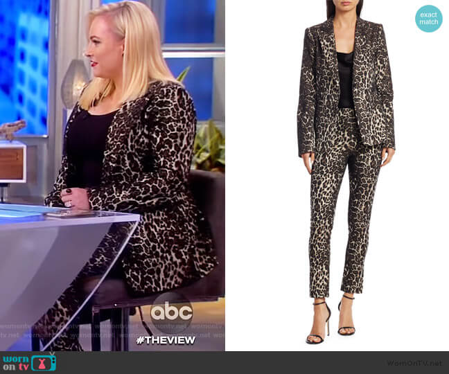 Toby Leopard Print Fitted Blazer and pants by Alice + Olivia worn by Meghan McCain on The View