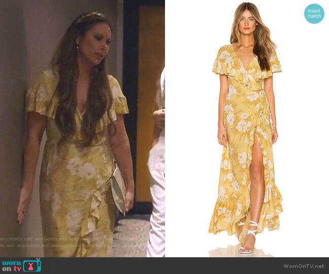 Frill Seeker Maxi Dress by Amuse Society worn by LeeAnne Locken  on The Real Housewives of Dallas