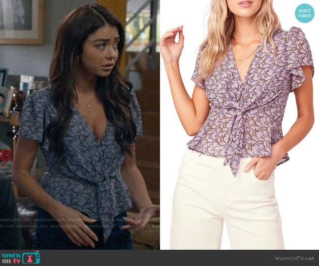 ASTR The Label Tie Front Blouse worn by Haley Dunphy (Sarah Hyland) on Modern Family