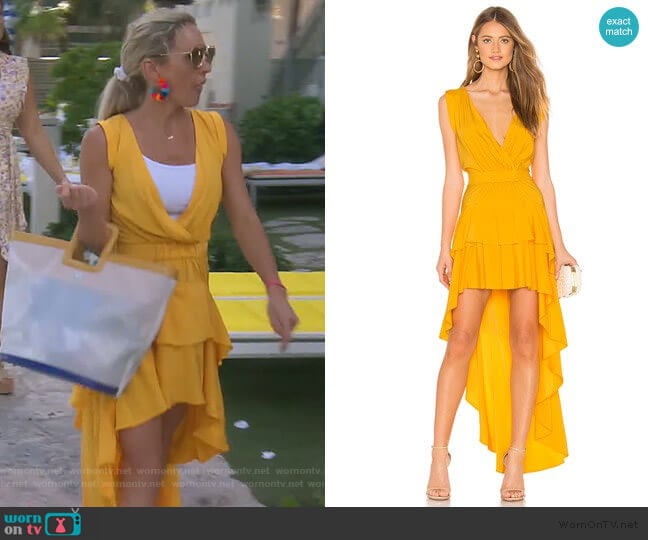 Madelyn Drape Maxi Dress by Aijek worn by Braunwyn Windham-Burke on The Real Housewives of Orange County