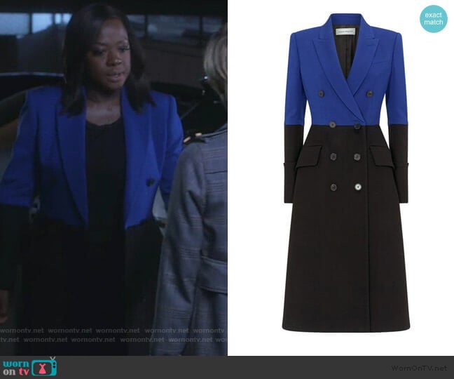 Wool-Cashmere Overcoat by Alexander McQueen worn by Annalise Keating (Viola Davis) on How to Get Away with Murder