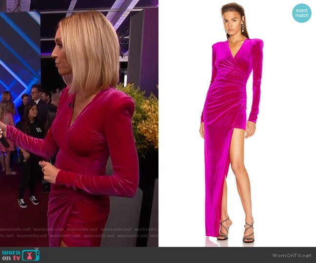 Ruched Velvet Gown for Forward by Alexandre Vauthier worn by Giuliana Rancic on E! News