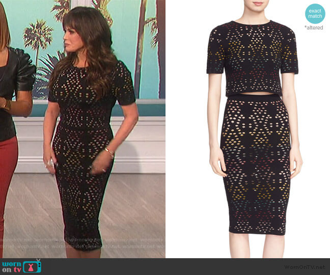 Ines Top and Ani Skirt by Alice + Olivia worn by Marie Osmond on The Talk