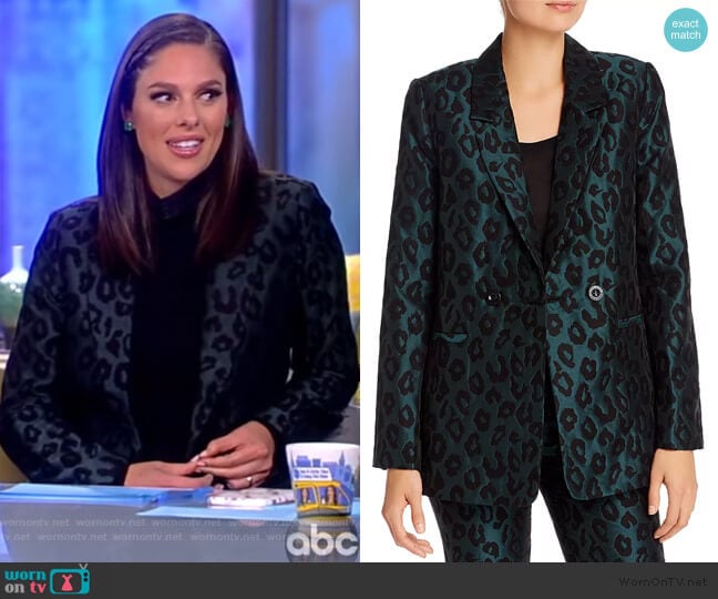 Madeleine Leopard Blazer by Anine Bing worn by Abby Huntsman on The View