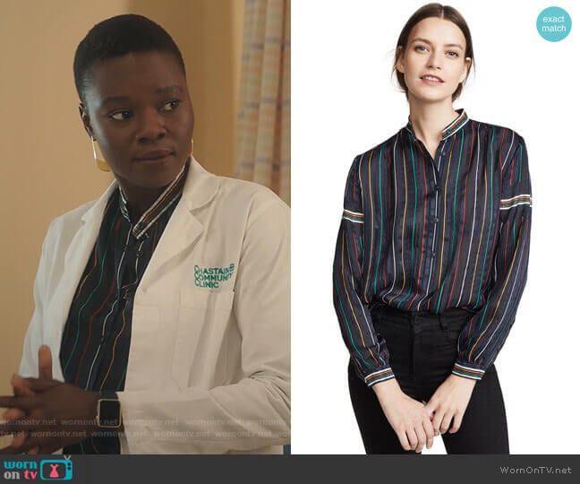 Austin Shirt by Rag & Bone worn by Mina Okafor (Shaunette Renee Wilson) on The Resident