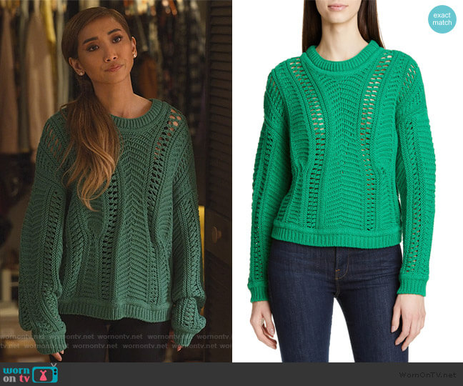 Gramy Sweater by BA&SH worn by Madison Maxwell (Brenda Song) on Dollface