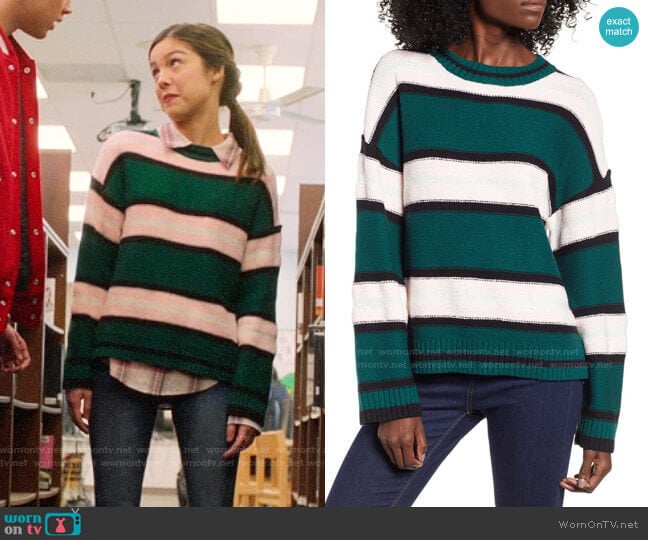 BP Everyday Stripe Sweater worn by Nini (Olivia Rodrigo) on High School Musical The Musical The Series