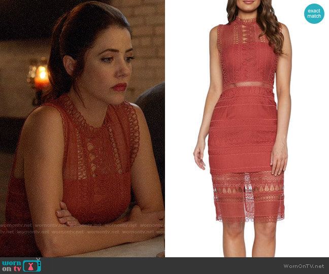 Bardot Mariana Dress in Moroccan Rose worn by Andrea Rojas (Julie Gonzalo) on Supergirl