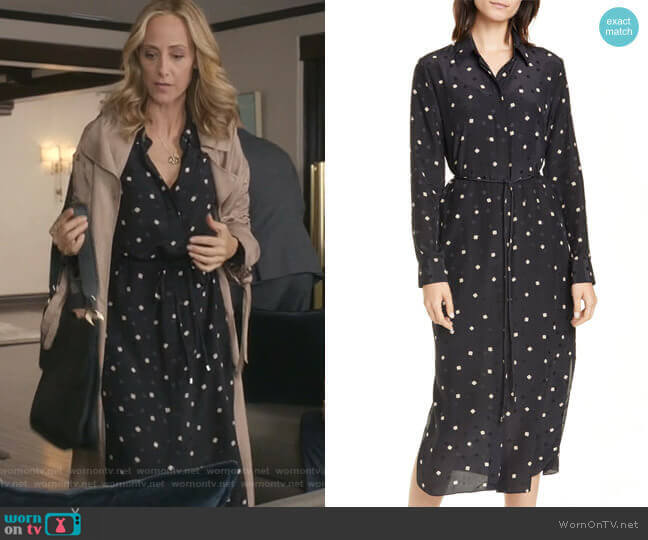 Belted Silk Shirtdress by Theory worn by Teddy Altman (Kim Raver) on Greys Anatomy