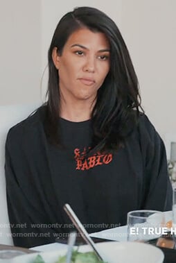 Kourtney’s black Saint Pablo tee on Keeping Up with the Kardashians