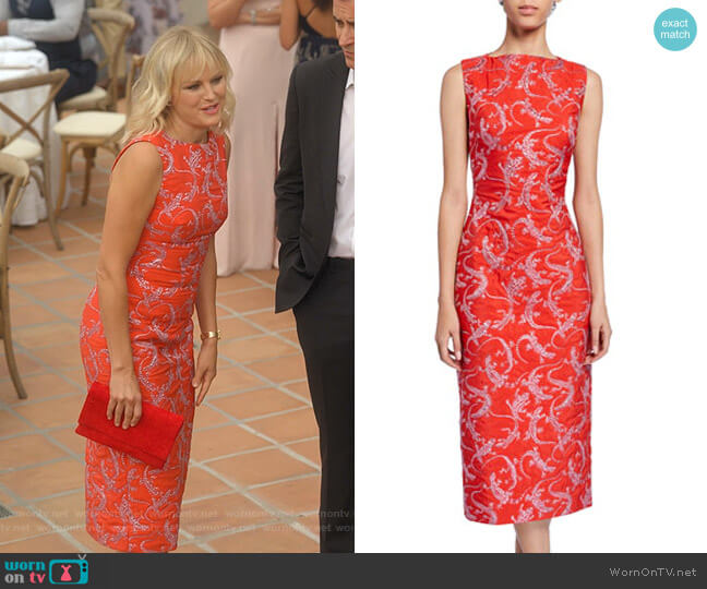 Sleeveless Lizard Jacquard Dress by Brandon Maxwell worn by Malin Akerman on Dollface