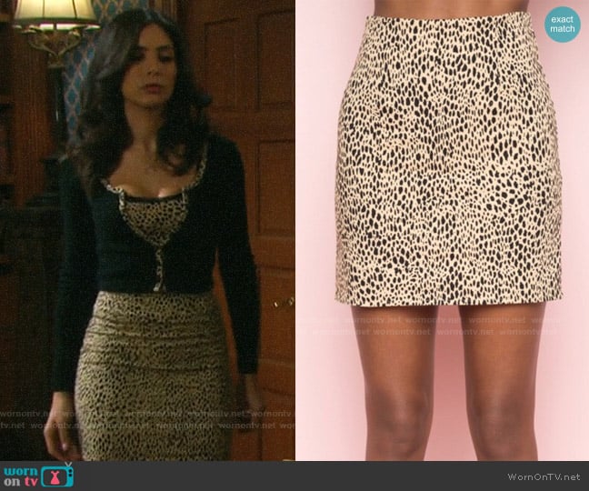 Brandy Melville Phoebe Leopard Skirt worn by Gabi Hernandez (Camila Banus) on Days of our Lives