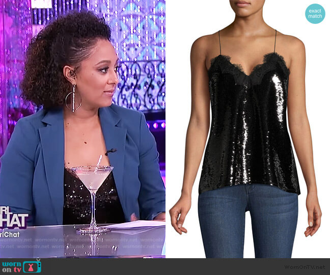 Racer Sequin Top by Cami NYC worn by Tamera Mowry  on The Real