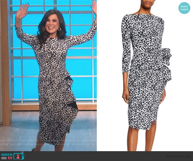 Zelma Side-Shirred Printed Dress by Chiara Boni La Petite Robe worn by Marie Osmond on The Talk