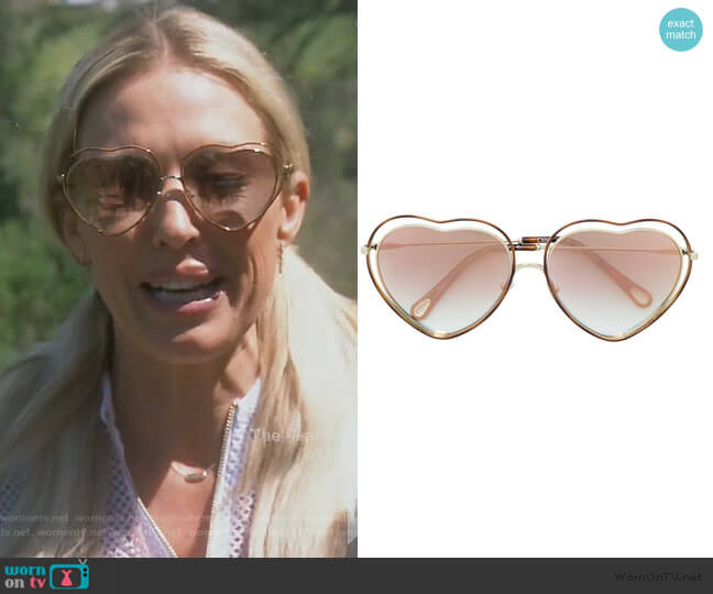 heart shaped sunglasses by Chloe worn by Braunwyn Windham-Burke  on The Real Housewives of Orange County