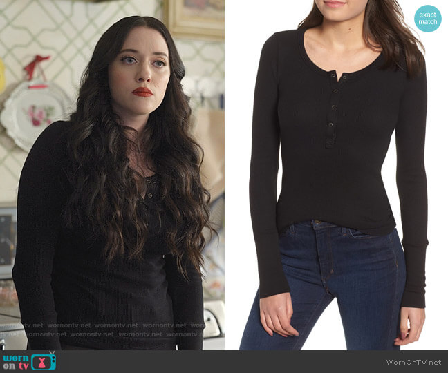 Classic Henley Thermal by Splendid worn by Jules Wiley (Kat Dennings) on Dollface