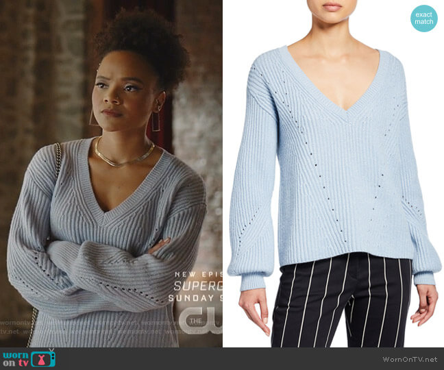 Ribbed V-Neck Sweater by Derek Lam 10 Crosby worn by Jade Payton on Dynasty 