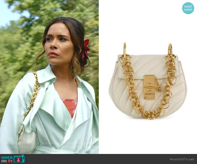 Drew Bijou Mini Shoulder Bag by Chloe worn by Cristal Jennings (Daniella Alonso) on Dynasty