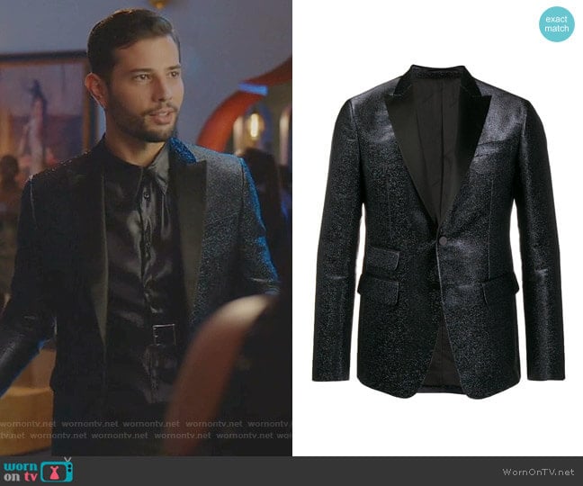 Glitter Tailored Blazer by Dsquared2 worn by Sam Flores (Rafael de la Fuente) on Dynasty