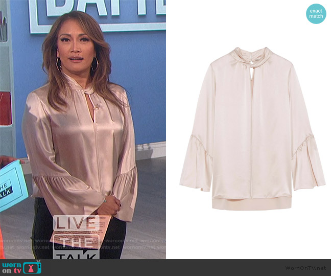 Laraib Blouse by Elie Tahari worn by Carrie Inaba on The Talk