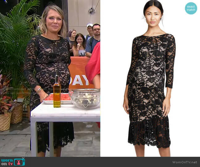 3/4 Sleeve Flounce Hem Lace Dress by Ingrid & Isabel worn by Dylan Dreyer on Today