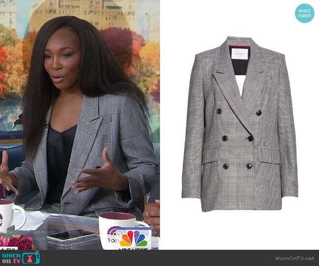 Glen Plaid Double Breasted Blazer by Frame worn by Venus Williams on Today Show