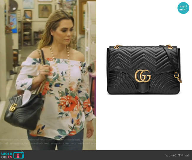 GG Large Marmont Shoulder Bag by Gucci worn by D’Andra Simmons on The Real Housewives of Dallas