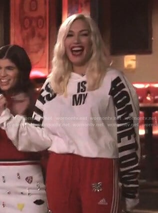 Gwen Stefani's Los Angeles Is My Hometown print hoodie on The Voice