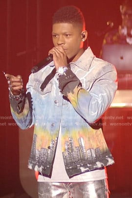 Hakeem's city print denim jacket on Empire