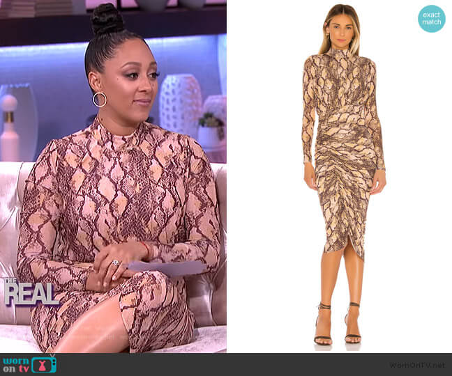 WornOnTV: Tamera’s snakeskin print midi dress on The Real | Tamera ...