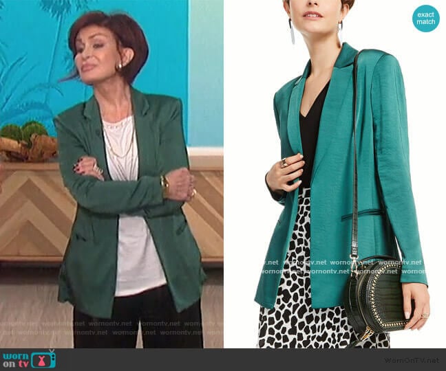 Satin Open-Front Blazer by INC International Concepts worn by Sharon Osbourne on The Talk