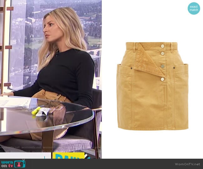 Nimes Denim Mini Skirt by Jacquemus worn by Morgan Stewart on E! News