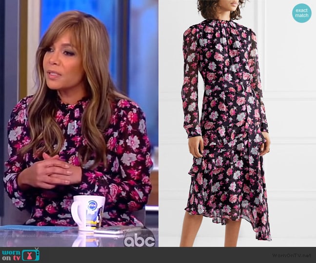 Printed Asymmetrical Dress by Jason Wu worn by Sunny Hostin on The View