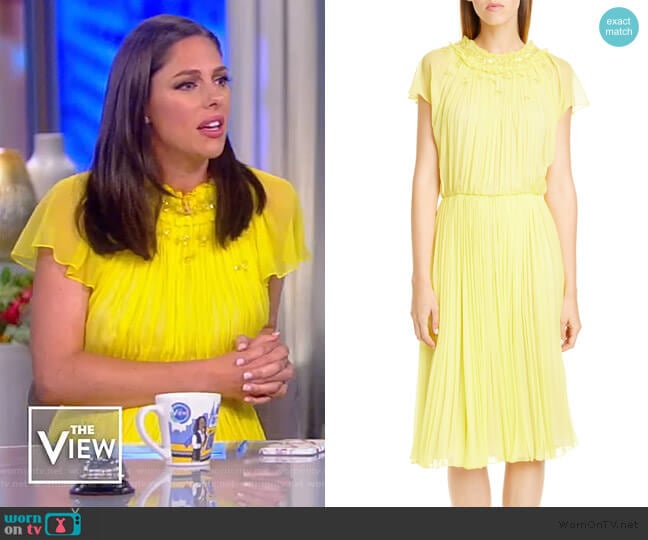 Embellished Crinkle Silk Chiffon Dress by Jason Wu worn by Abby Huntsman on The View