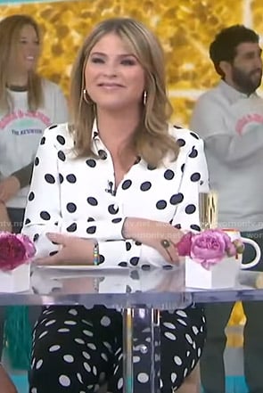 Jenna’s white polka dot blouse and pants on Today