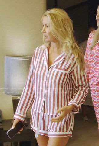 Kary’s red striped short pajamas on The Real Housewives of Dallas