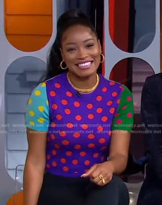 Keke's polka dot sweater on GMA Strahan Sara And Keke