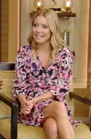 Kelly’s abstract print wrap dress on Live with Kelly and Ryan
