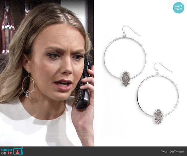 Kendra Scott Elora Hoop Earrings  worn by Abby Newman (Melissa Ordway) on The Young and the Restless