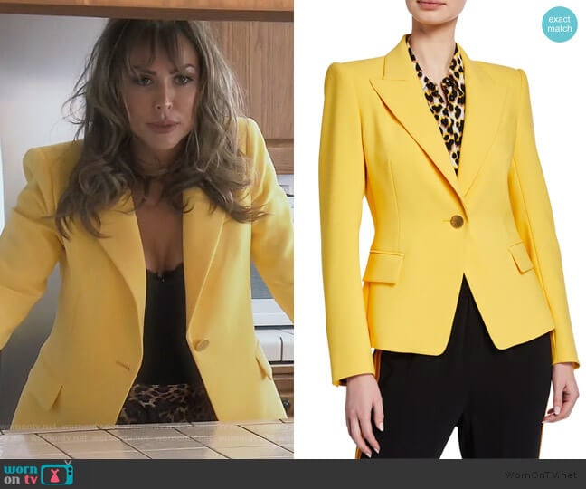 Dylan One-Button Tailored Jacket by Kobi Halperin worn by Kelly Dodd on The Real Housewives of Orange County