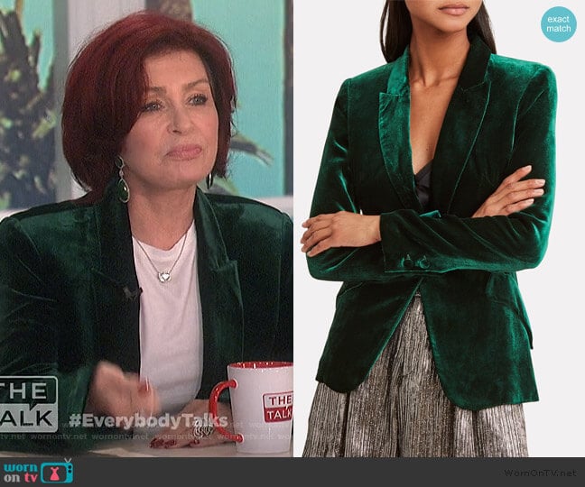 Chamberlain Velvet Blazer by L'Agence worn by Sharon Osbourne on The Talk